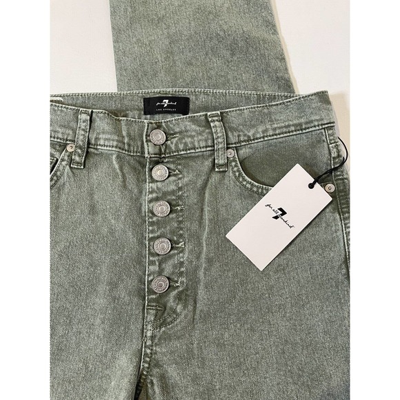 7 For All Mankind High Waist Cropped Straight Jeans. Size 28. NWT. MSRP $208. - Picture 2 of 13